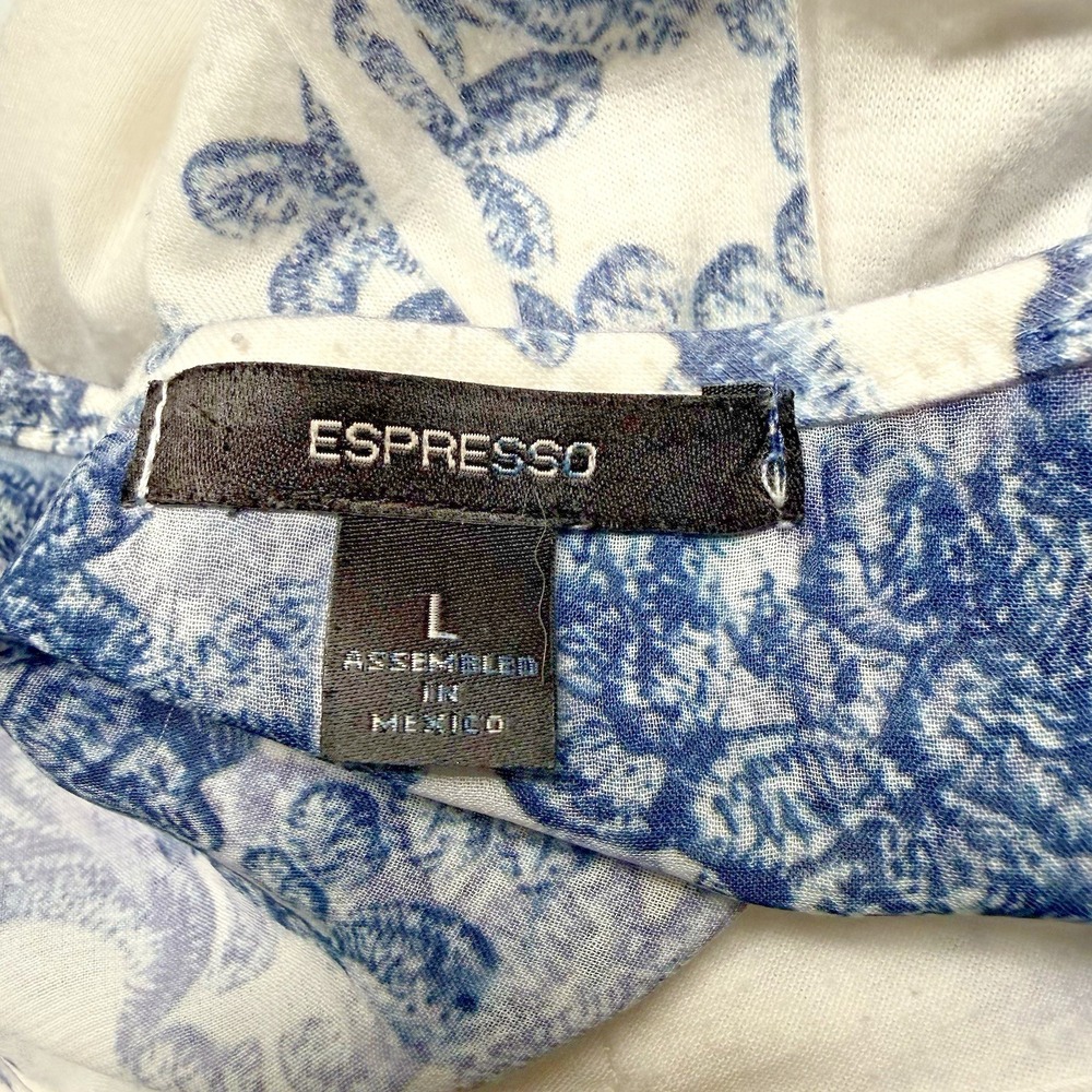 ESPRESSO Y2K Babydoll Tank Top L Lace Blue Floral Camisole Boho Cottage Fairy - Picture 12 of 12